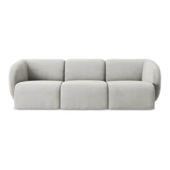 Canapea gri deschis cu tapiE>erie din chenille 244 cm Lani aEURMakamii imagine