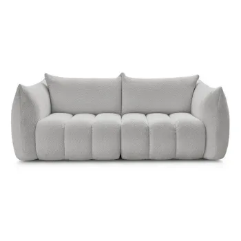 Canapea gri deschis cu tapiE>erie din E>esAfturAbouclA(C) 234 cm Azra aEURBobochic Paris imagine