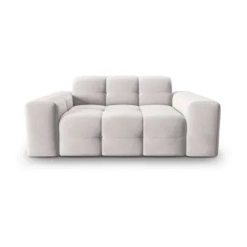 Canapea gri deschis cu tapiterie din catifea 156 cm Kendal - Micadoni Home imagine