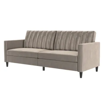 Canapea gri deschis cu tapiterie din catifea 207 cm Celine - Storaa imagine