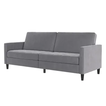 Canapea gri deschis cu tapiterie din catifea 207 cm Presley - Storaa imagine