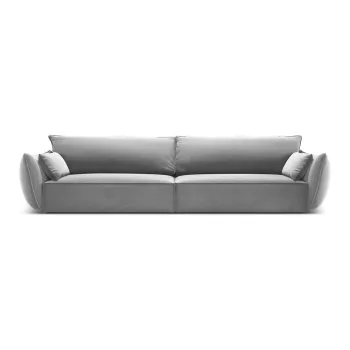 Canapea gri deschis cu tapiterie din catifea 248 cm Vanda - Mazzini Sofas imagine