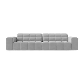 Canapea gri deschis cu tapiterie din catifea 252 cm Chicago - Cosmopolitan Design imagine