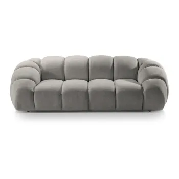 Canapea gri deschis cu tapiterie din catifea 254 cm Diana - Micadoni Home imagine