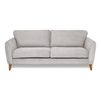 Canapea gri deschis cu tapiterie din catifea reiata 206 cm Paris - Scandic imagine