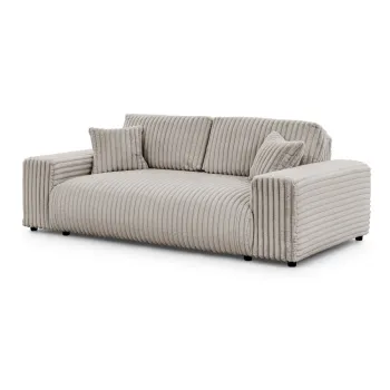 Canapea gri deschis cu tapiterie din catifea reiata 213 cm Justin - Ropez imagine