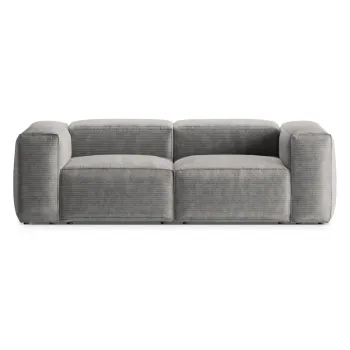 Canapea gri deschis cu tapiterie din catifea reiata 224 cm Bergano - Cosmopolitan Design imagine