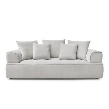 Canapea gri deschis cu tapiterie din chenille 237 cm Whesley - Bobochic Paris imagine