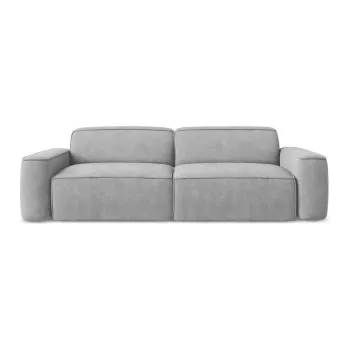 Canapea gri deschis cu tapiterie din chenille 244 cm Omao - Makamii imagine