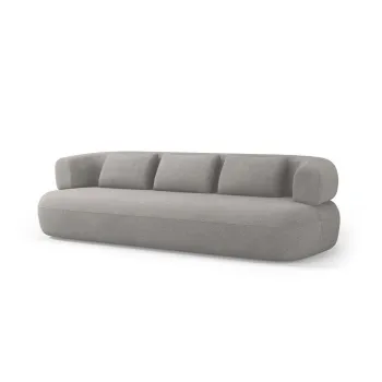 Canapea gri deschis cu tapiterie din tesatura boucle 200 cm Jenny - Micadoni imagine