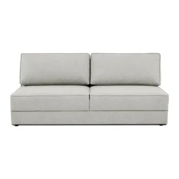 Canapea gri deschis extensibila/cu spatiu de depozitare 202 cm Dora - Scandic imagine