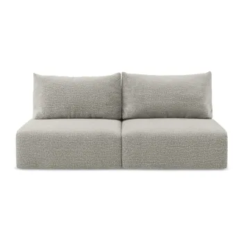 Canapea gri deschis extensibila/cu spatiu de depozitare 216 cm Kalena - Makamii imagine