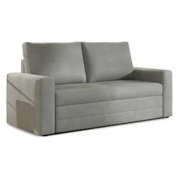 Canapea gri deschis extensibila/cu spatiu de depozitare cu tapiterie din catifea 151 cm Wave - ELTAP imagine