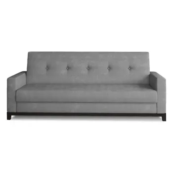 Canapea gri deschis extensibila/cu spatiu de depozitare cu tapiterie din catifea 216 cm Selene - ELTAP imagine