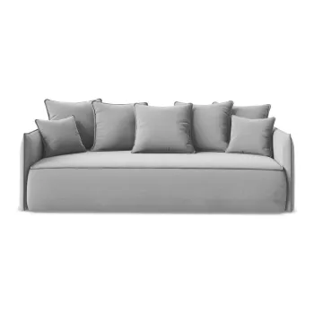 Canapea gri deschis extensibila/cu spatiu de depozitare cu tapiterie din catifea 225 cm Hula - Makamii imagine