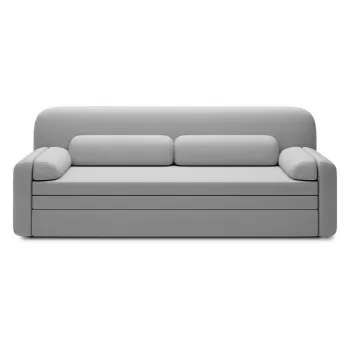 Canapea gri deschis extensibila/cu spatiu de depozitare cu tapiterie din catifea 236 cm Elioss - ELTAP imagine