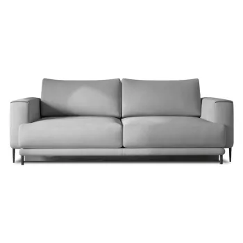 Canapea gri deschis extensibila/cu spatiu de depozitare cu tapiterie din catifea 260 cm Dalia - ELTAP imagine