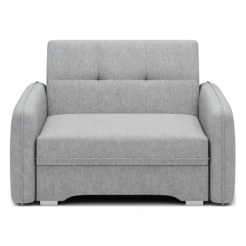 Canapea gri deschis extensibila/cu spatiu de depozitare cu tapiterie din chenille 102 cm Laine - ELTAP imagine