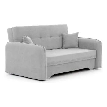 Canapea gri deschis extensibila/cu spatiu de depozitare cu tapiterie din chenille 155 cm Laine - ELTAP imagine