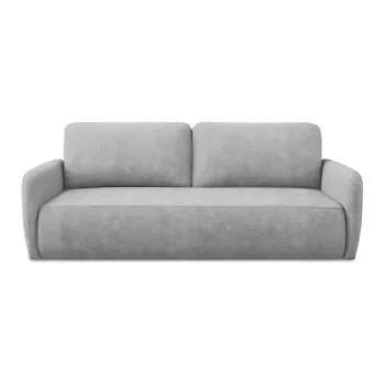 Canapea gri deschis extensibila/cu spatiu de depozitare cu tapiterie din chenille 218 cm Lilo - Makamii imagine