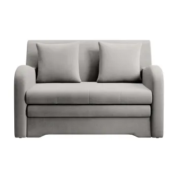 Canapea gri deschis extensibila cu tapiterie din catifea 130 cm Ario - ELTAP imagine