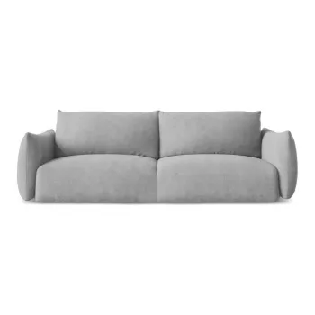 Canapea gri deschis extensibila cu tapiterie din chenille 230 cm Leila - Makamii imagine