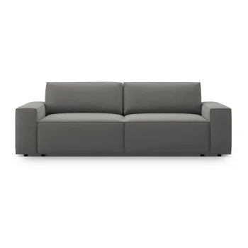 Canapea gri deschis extensibila cu tapiterie din tesatura boucle 247 cm Jodie - Micadoni Home imagine