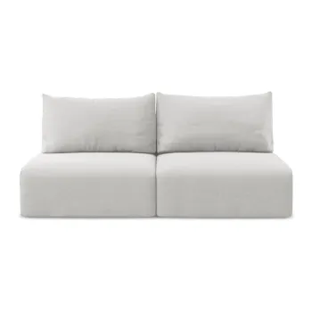 Canapea gri deschis extensibilAf/cu spaE>iu de depozitare cu tapiE>erie din catifea 216 cm Kalena aEURMakamii imagine