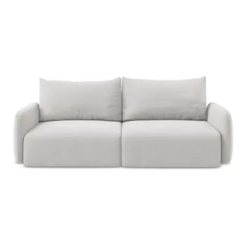 Canapea gri deschis extensibilAf/cu spaE>iu de depozitare cu tapiE>erie din catifea 238 cm Kalena aEURMakamii imagine