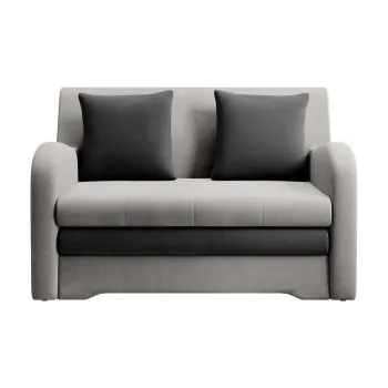 Canapea gri deschis/gri antracit extensibila cu tapiterie din catifea 130 cm Ario - ELTAP imagine