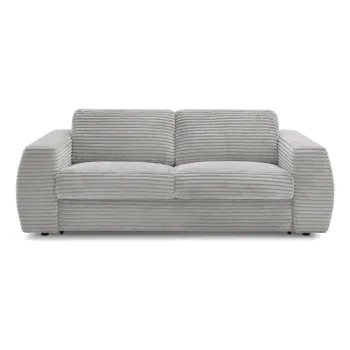 Canapea gri deschis pentru dormitul zilnic/extensibilAcu tapiE>erie din catifea reiatA220 cm Hugo aEURBobochic Paris imagine