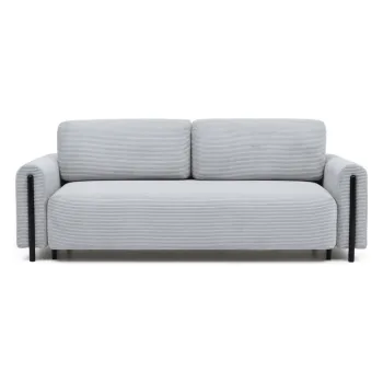 Canapea gri extensibila/cu spatiu de depozitare cu tapiterie din catifea reiata 244 cm Arcadova - ELTAP imagine