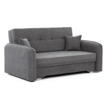 Canapea gri extensibila/cu spatiu de depozitare cu tapiterie din chenille 155 cm Laine - ELTAP imagine