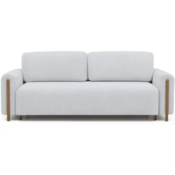 Canapea gri extensibila/cu spatiu de depozitare cu tapiterie din tesatura boucle 244 cm Arcadova - ELTAP imagine