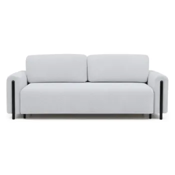 Canapea gri extensibila/cu spatiu de depozitare cu tapiterie din tesatura boucle 244 cm Arcadova - ELTAP imagine