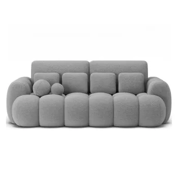 Canapea gri extensibila cu tapiterie din tesatura boucle 256 cm Cotonn - ELTAP imagine