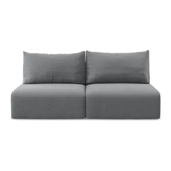 Canapea gri extensibilAf/cu spaE>iu de depozitare cu tapiE>erie din catifea 216 cm Kalena aEURMakamii imagine