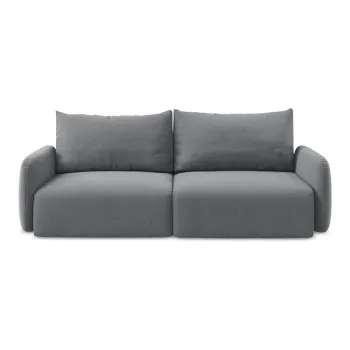 Canapea gri extensibilAf/cu spaE>iu de depozitare cu tapiE>erie din catifea 238 cm Kalena aEURMakamii imagine