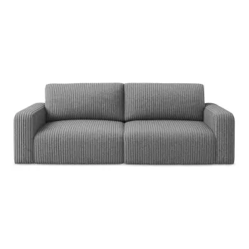 Canapea gri extensibilAf/cu spaE>iu de depozitare cu tapiE>erie din catifea reiatA252 cm Kona aEURMakamii imagine