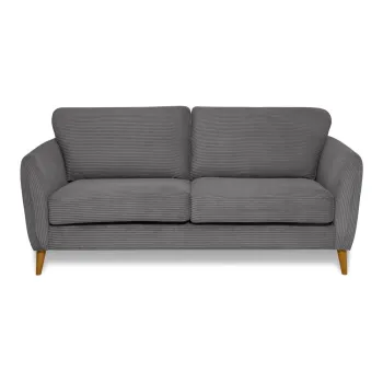 Canapea gri inchis cu tapiterie din catifea reiata 170 cm Paris - Scandic imagine