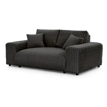 Canapea gri inchis cu tapiterie din catifea reiata 178 cm Justin - Ropez imagine