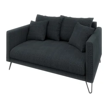 Canapea gri inchis cu tapiterie din chenille 140 cm Freya - Ropez imagine