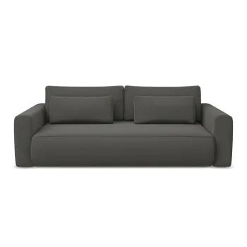 Canapea gri inchis extensibila/cu spatiu de depozitare cu tapiterie din catifea 238 cm Kapua - Makamii imagine