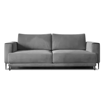 Canapea gri inchis extensibila/cu spatiu de depozitare cu tapiterie din catifea 260 cm Dalia - ELTAP imagine