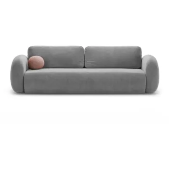 Canapea gri inchis extensibila/cu spatiu de depozitare cu tapiterie din catifea 262 cm Tonale - Cosmopolitan Design imagine