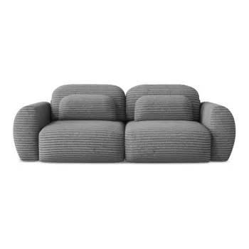 Canapea gri inchis extensibila/cu spatiu de depozitare cu tapiterie din catifea reiata 266 cm Kini - Makamii imagine