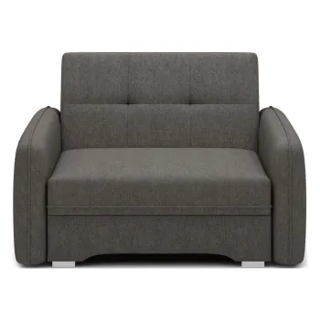 Canapea gri inchis extensibila/cu spatiu de depozitare cu tapiterie din chenille 102 cm Laine - ELTAP imagine