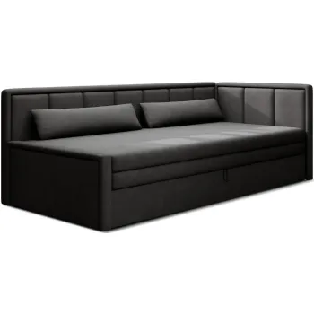 Canapea gri inchis extensibila/cu spatiu de depozitare cu tapiterie din chenille 214 cm Fulgeo - ELTAP imagine