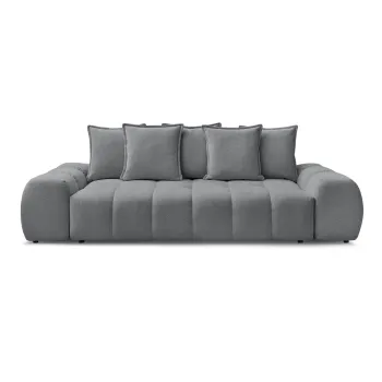 Canapea gri inchis extensibila/cu spatiu de depozitare cu tapiterie din chenille 278 cm Everest - Bobochic Paris imagine