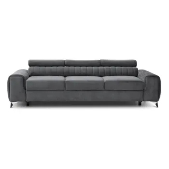 Canapea gri inchis extensibila cu tapiterie din catifea 261 cm Laurence - ELTAP imagine